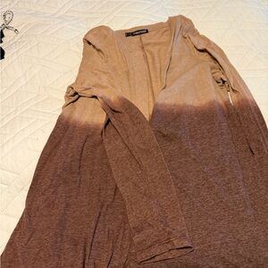 Maurices Tan and Brown V-Neck Sweater